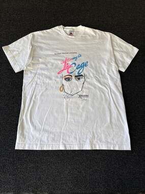 VTG An Evening At LA CAGE LAS VEGAS Single Stitch Frank Marino Signed T-Shirt B6